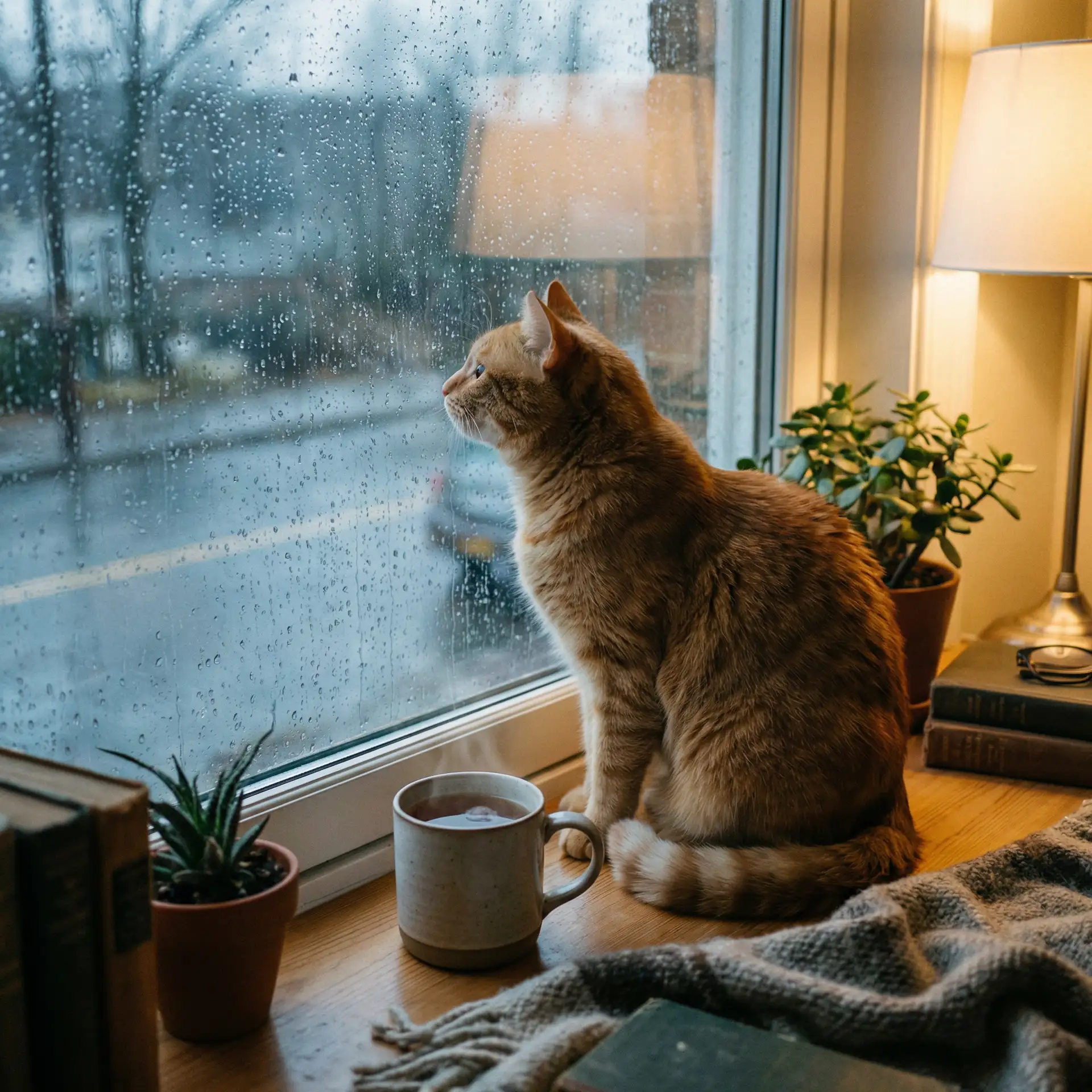 猫咪望着窗外的雨 - 韩国美女舞蹈